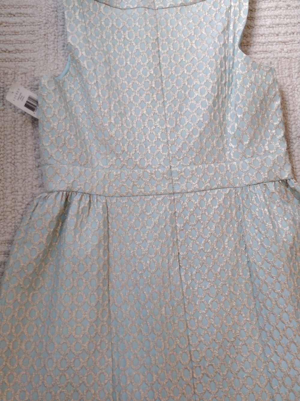Ralph Lauren Blue and Gold Sleeveless Jacquard Midi Dress - Picture 5 of 7